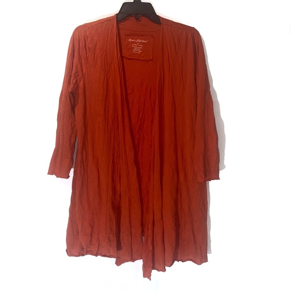 Pleats Collection Orange Cardigan Women’s Small
